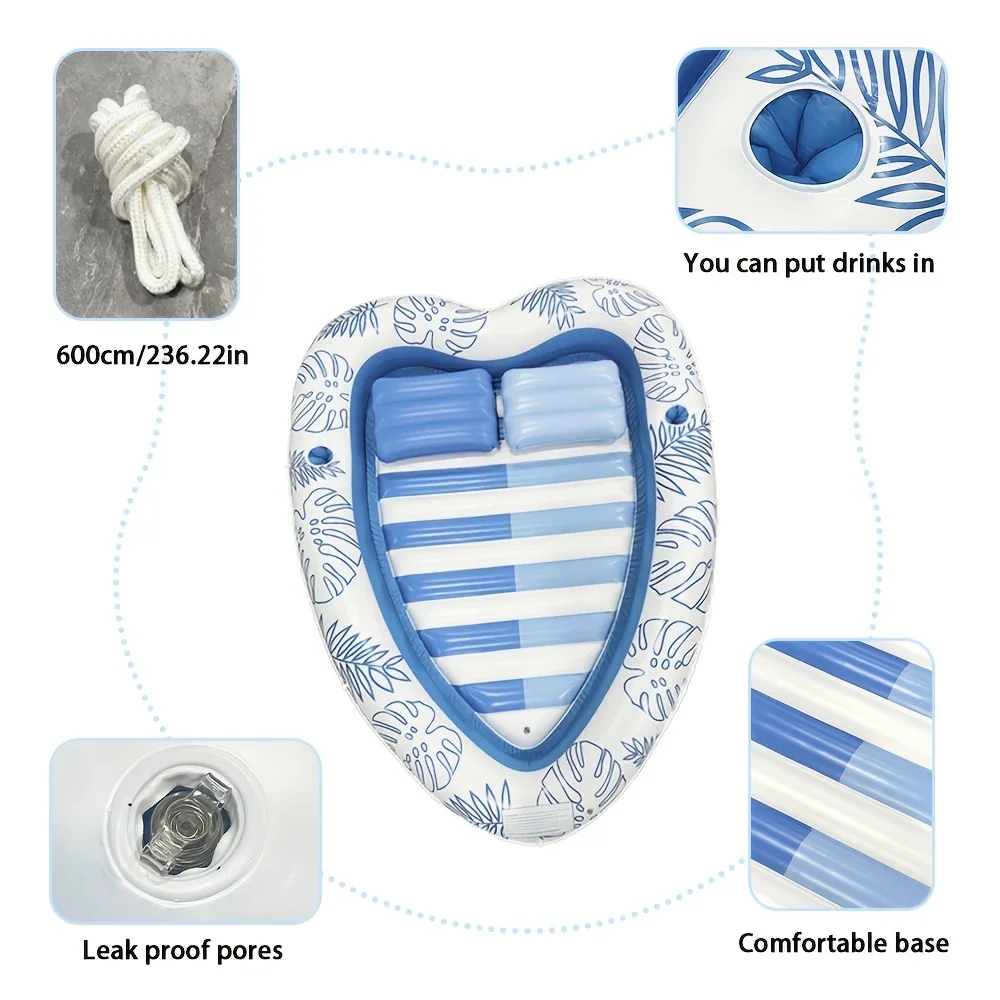 1pc Heart Shaped Inflatable Po - огляд і ціна Fitted Sheet Deep