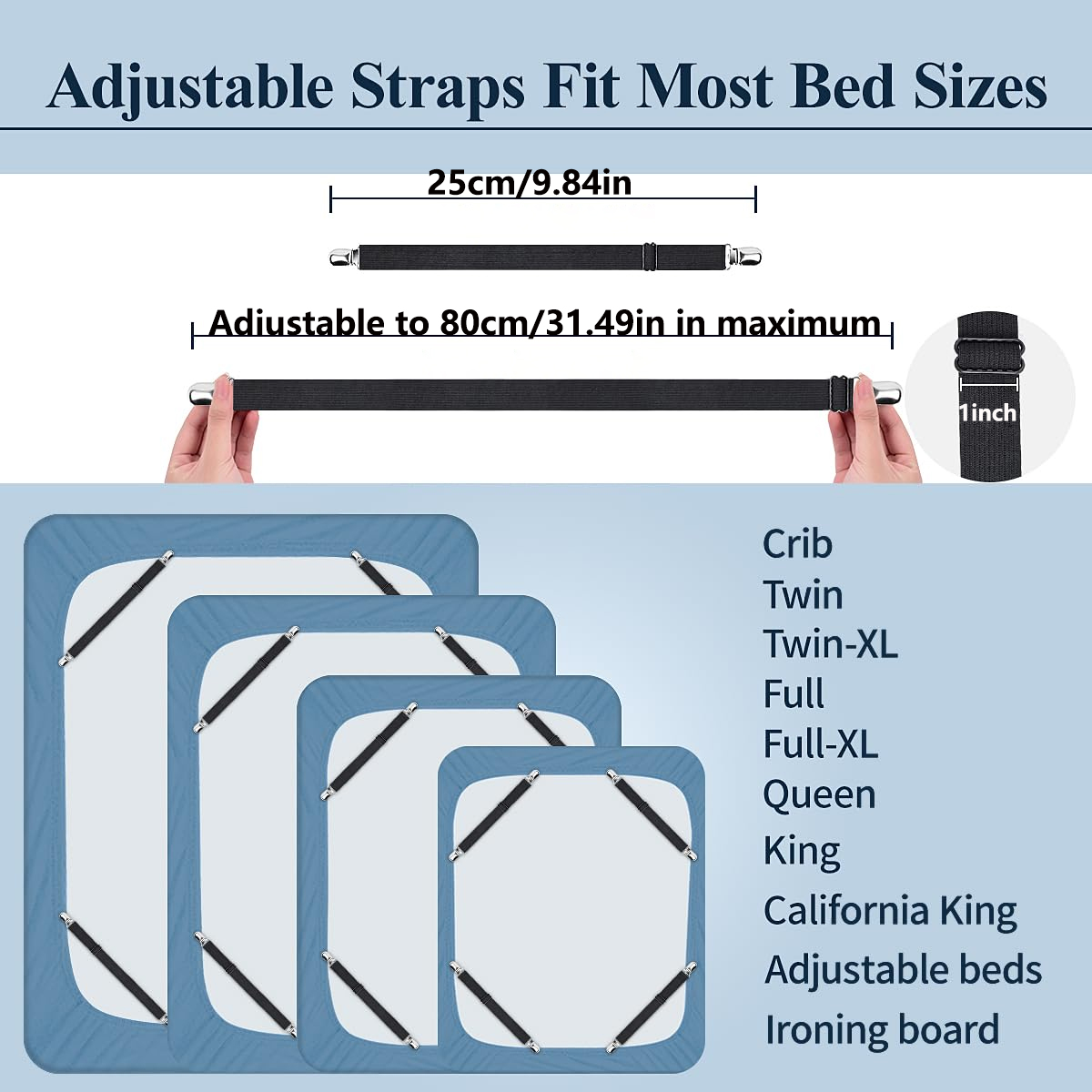 4Pcs Adjustable Bed Sheet Fast - огляд і ціна Mattress Pad Topper